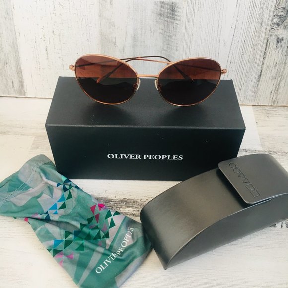 Oliver Peoples Blondell 60mm Rounded Aviator Sunglasses Titanium Polarized